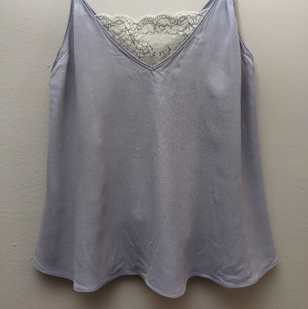 Purple Tank Top with White Lace